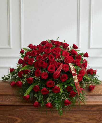 Red Rose Casket Tribute Casket Spray