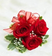 Red rose corsage 