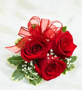 Red rose corsage 