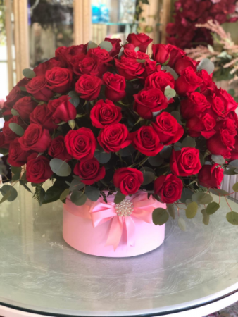 Red Rose Eclipse Hat Box