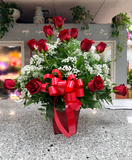 Red Rose Elegance  Rose Arrangement