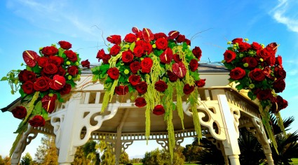 RED ROSE GRANDEUR  Wedding Ceremony Flowers
