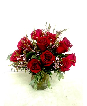 Red Rose in a Cylinder vase Anniversary/ Birthday 