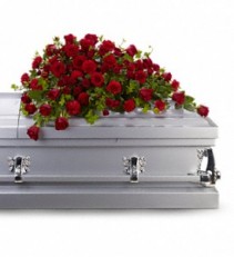 Red Rose Reverence Casket Spray