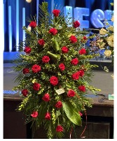 Red Rose Standing Spray Sympathy Flowers