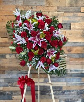 Red Rose & Stargazer Spray  