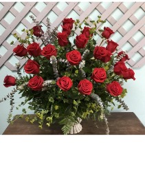 Red Rose Tribute Urn Bouquet Decorative Urn