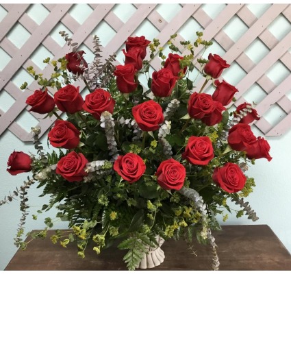 Red Rose Tribute Urn Bouquet Decorative Urn