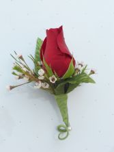 Red Rose with Wax Flower  