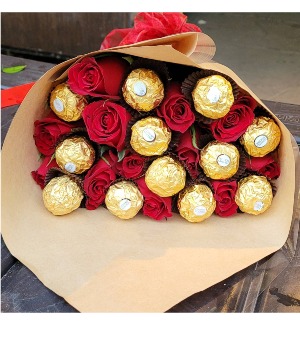 red roses and chocolates any ocacion