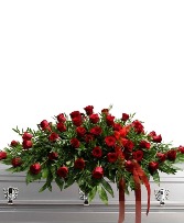 Red Roses Casket Spray