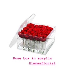 Red roses clear box  