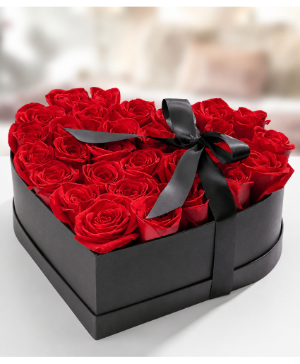Red Roses Heart Box 