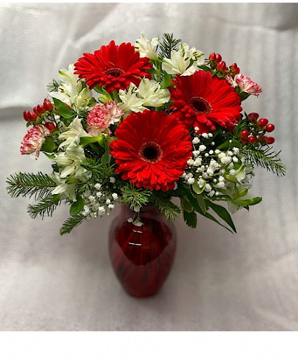 Holly Jolly Harmony Vase arrangement.