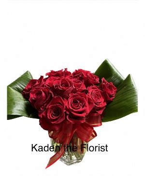 Red roses Vased
