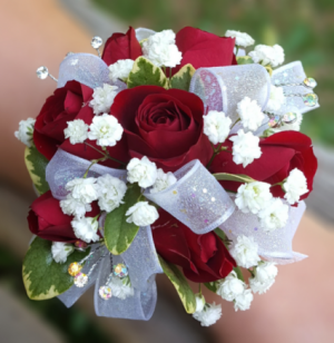 Red Rosy Posy Bracelet Corsage