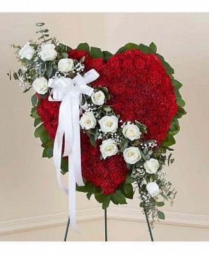 Red solid heart spray  