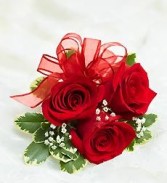 RED SPLENDOR PROM CORSAGE