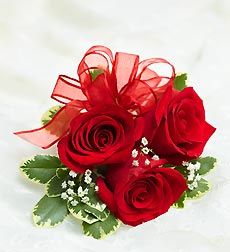 RED SPLENDER PROM CORSAGE