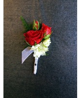 RED SPRAY ROSE BOUT PROM