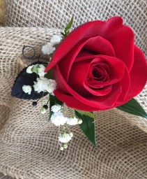 CLASSIC RED ROSE Prom Boutonniere