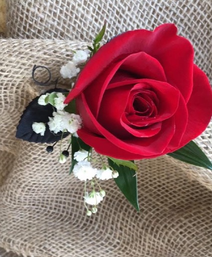 CLASSIC RED ROSE Prom Boutonniere