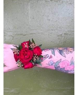 Red Spray Rose Corsage 