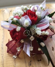 RED SPRAY ROSE Prom Corsage