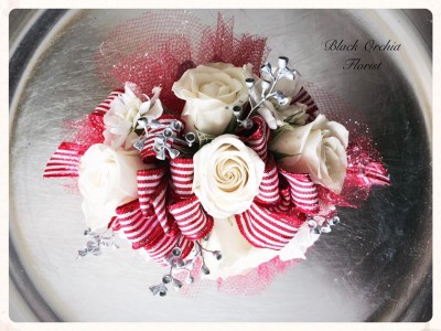 Red Stripes Corsage