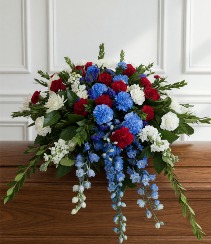 Red, White and Blue Casket Spray 