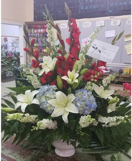 Red White and Blue Pedestal Arrangement