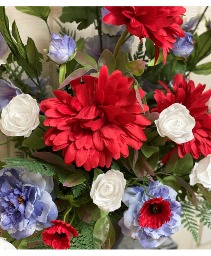 Red, White and Blue Silk Sypathy Basket