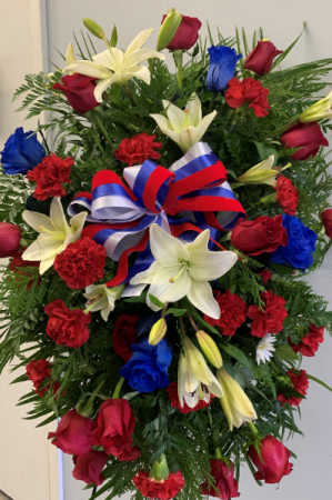 red white and blue standing spray 