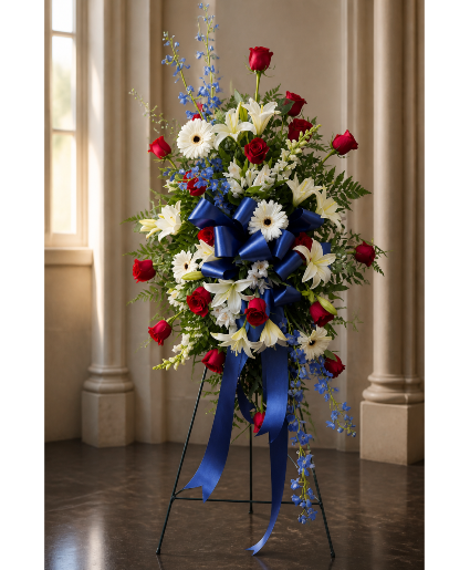 Red, White, and Blue  Standing Spray