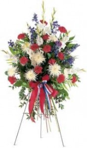 Red, White and Blue Tribute Standing Spray (S)  