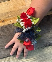 Red white and blue  Wrist Corsage