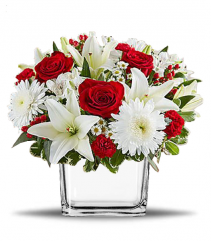 Red White And Love Cube Vase