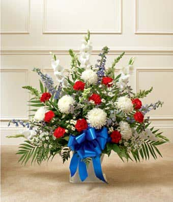 Red, White, & Blue Funeral Basket 