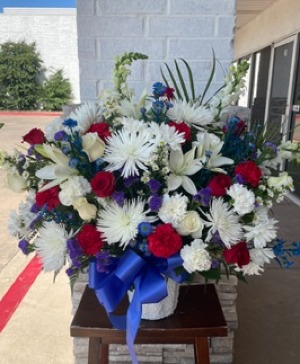 Red White & Blue Paper Mache  