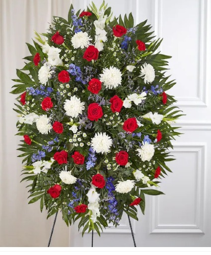 Red, White & Blue Sympathy Standing Spray 
