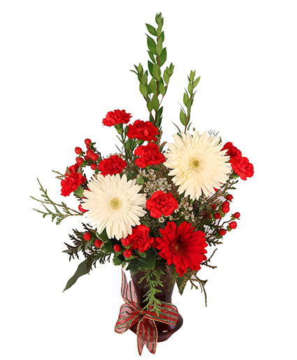 Red & White Daisy Delight Floral Design