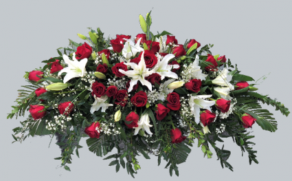 Red & White Remembrance Casket Blanket
