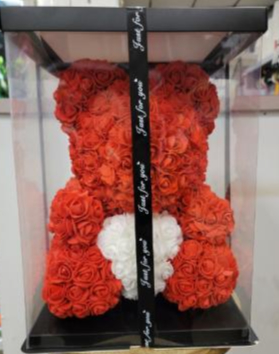 Large Red white Rose Bear Rose Bear