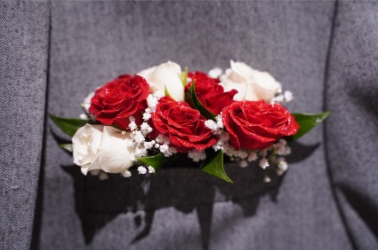 Red & White Rose Pocket Square in South Milwaukee, WI - PARKWAY
