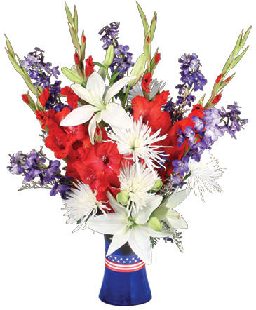 Red White & True Blue Floral Arrangement in Albany, NY | Ambiance Florals & Events
