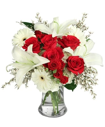 Refined Ruby & White Floral Design  in Warrenton, MO | A Moment Of Grace Florist
