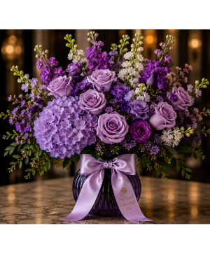 Regal Lavender Vase arrangment 