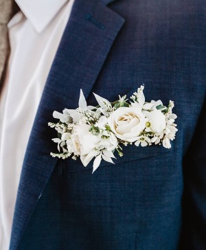 Regal White Pocket Square 