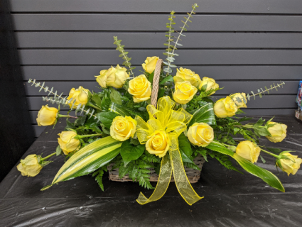 Remembrance in Roses Sympathy Basket