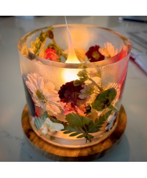 Custom Resin Memorial Candle Wired LED Lamp